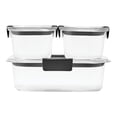 thumbnail image 1 of Rubbermaid Brilliance Contenants de Conservation des Aliments Étanches avec Couvercles Hermétiques, Ensemble de 3 (6 Pcs au Total) / Sans BPA et Résistants aux Taches, 1 of 3