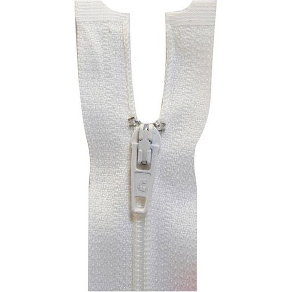 COSTUMAKERS One-Way Separating Zipper 23 cm (9.1 in), Black, #2.5 Nylon Coil, White