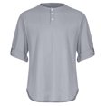 thumbnail image 3 of T-Shirt Ample en Coton et Lin à Manches Courtes Col en V pour Hommes, 3 of 4