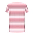thumbnail image 3 of Chemise à Manches Courtes à Col en V pour Femmes, Haut Imprimé en Polyester avec devant à Boutons, Longueur Régulière, Coupe Amincissante Échancrée, Noir, P, 3 of 6