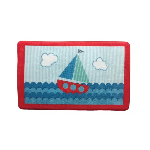 Ahoy! Nautical Themed "Sailboat" Memory Foam Bathroom Mat