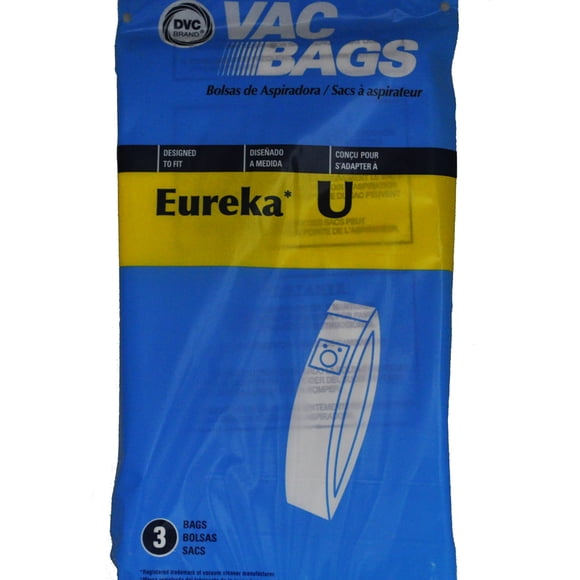 Eureka Style U Sacs pour Aspirateur Vertical, Marque de Remplacement DVC, Conçus pour les Modèles Eureka Bravo 9000 Series et White Westinghouse Utilisant le Style de Sac VIP 2030, 3 Sacs par Paquet