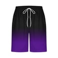 thumbnail image 4 of RKSTN Swim Shorts for Mens Gradient Print Ultra Plus Size Color Blocking Elastic Waist Drawstring Casual Versatile Beach Vacation Board Shorts with Pockets, 4 of 4