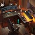 thumbnail image 2 of Bestier Bureau d'Ordinateur de Jeu en Forme de L avec Support pour Moniteur Noir, 2 of 6