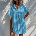 thumbnail image 1 of Weiqiqre Chemises pour Femmes Été Robe en Coton et Lin Robe Mini à Col en V Décontractée à Manches Courtes Tunique Ample Robes, 1 of 5