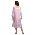 thumbnail image 3 of Moomaya Robe de Nuit en Coton à Manches Longues à Encolure Carrée Imprimée pour Femmes, 3 of 6