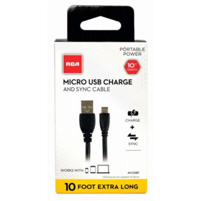 Audiovox 244477 10 ft. Micro USB Charge & Sync Cable