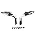 thumbnail image 3 of Krator Flame Custom Chrome Motorcycle Rear View Mirrors Compatible with Yamaha Road Star Warrior Midnight XV, 3 of 3