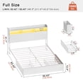 thumbnail image 4 of GUNAITO Full Bed Frame with 2 Drawers Headboard Platform Bed Frame with LED Lights Charging Station White, 4 of 9