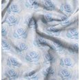 thumbnail image 1 of Soimoi Blue Poly Georgette Fabric Rose Floral Print Fabric by the Yard 42 Inch Wide, 1 of 6