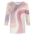 thumbnail image 5 of FAIWAD Chemises 3/4 à Blocs de Couleur pour Femmes Col Ras du Cou Blouses Décontractées Habillées Grande Taille Tuniques de Sortie, 5 of 5