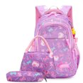 thumbnail image 1 of 3pcs/set Bow Print Schoolbags for Teen Girls Primary Waterproof Kids Backpack Student Princess Backpack Children's Bookbag Rucksack, 1 of 4
