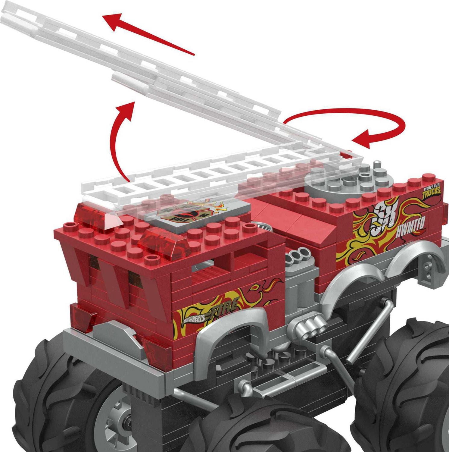 MEGA Hot Wheels 5-Alarm Fire Truck Monster Truck Building Set with