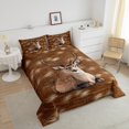 thumbnail image 3 of Farmhouse Deer Comforter Set,Sika Deer Skin Pattern Full Bedding Set,Rustic Farm Animal Bedding Comforter Sets,Country Wildlife Duvet Insert,Brown White Down Comforter, 3 of 6
