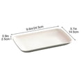 thumbnail image 3 of Beige Heavy-Duty Rectangular Plates For Outdoor Barbecue And Family Dining Dishwasher Safe Plastic Serving Trays With Non-Slip Edges #L0n02, 3 of 7