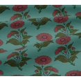 thumbnail image 5 of oneOone Georgette Viscose Fabric Leaves & Floral Block Printed Fabric 1 Yard 42 Inch Wide, 5 of 5