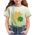 thumbnail image 2 of T-Shirt à Motif Imprimé pour Enfants à Manches Courtes Moitié-Moitié Col Rond Haut Décontracté Polyvalent à Manches Moitié-Moitié Fête de la Saint-Patrick, 2 of 6