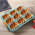 thumbnail image 3 of Non-Stick Silicone Baking 9 Cavity Oval Pan for Homemade Bread Loaves and Creation, 3 of 4