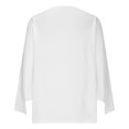 thumbnail image 4 of Pompotops Women's Casual Trumpet 3/4 Sleeve Printed Buttoned Basic Ruched Tops Pleated Blouses Clearance, 4 of 6