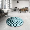 thumbnail image 4 of Ahgly Company Tapis d'Intérieur Lavable en Machine Carré Transitionnel Vert Sarcelle Moyen, 5 Pieds Carré, 4 of 7