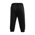 thumbnail image 3 of Posijego Men's Capri Joggers Drawstring Elastic Waist Sports Running Shorts Solid Color Casual Shorts, 3 of 4