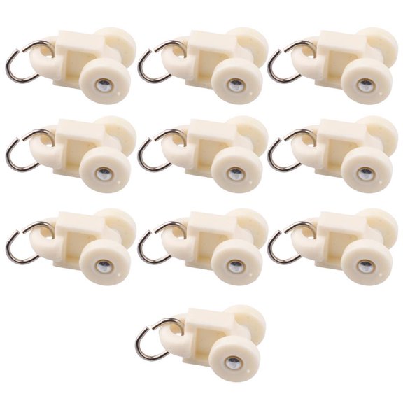 kurtrusly 10Pcs Curtain Track Glider Rail Slide Rolling Runner Hook Ceiling Carrier White Style 10 1 Pc