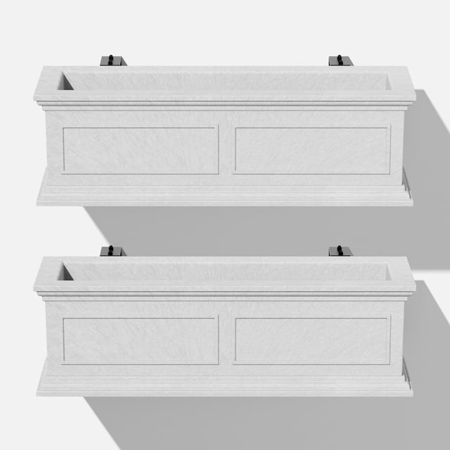 Veradek Brixton Railing Window Box 36" Planter 2 Pack Grey