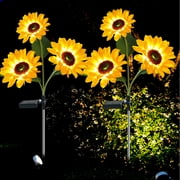 Dvkptbk Solar Outdoor Lights Sunflower Solar Lightoos Outdoor, 2 Pack Solar Garden Lights , Waterproof Solar Flower Lights for Garden, Pathways, Backyard, Patio, Yard Decorative on Clearance