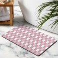 thumbnail image 2 of Checkered Bathroom Rug Runner: Long, Luxurious & Non-Slip (20x32in): Water Absorbent, Large Bath Mat, Soft Microfiber, Machine Washable, Perfect for Bathroom, Bathtub, Hallway, 2 of 5