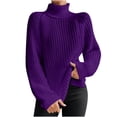 thumbnail image 1 of Yuyuzo Womens Winter Fall Sweater Solid Color Turtleneck Cable Knit Long Sleeve Sweaters Pullover Tops, 1 of 6