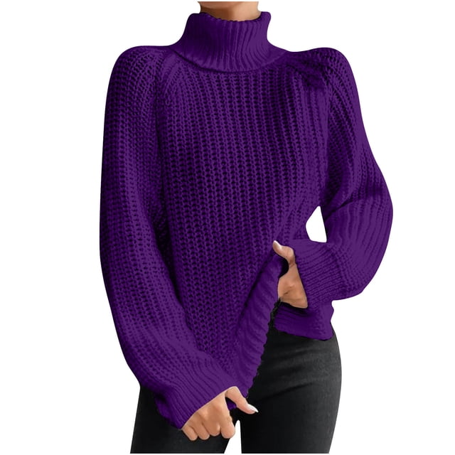 Yuyuzo Womens Winter Fall Sweater Solid Color Turtleneck Cable Knit Long Sleeve Sweaters Pullover Tops