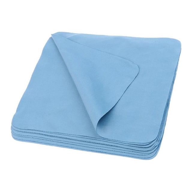 Decodeary 10 Pieces Microfiber Eyeglasses Camera Lens Cell Phones Cleaning Cloth Blue 1Set