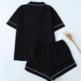 thumbnail image 4 of cfhntfmh Womens Pajama Sets Pj Set Cute Heart Print Short Sleeve Button down Shirt with Shorts 2 Piece Pjs Set, 4 of 4