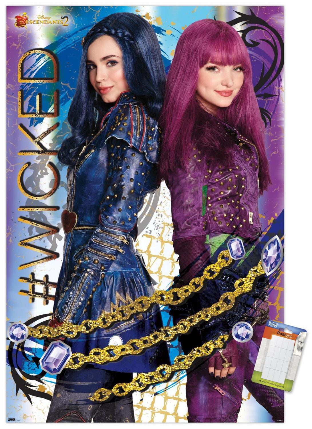 Disney Descendants 2 - Wicked Wall Poster, 14.725" x 22.375" Framed