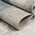 thumbnail image 4 of Ladole Rugs Tapis Rustique Beige Brun Sarcelle Vert Motif Abstrait Intérieur Extérieur Tapis, 4 of 5
