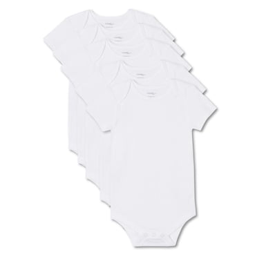 George Infants' Unisex Layette 100% Cotton 5-Pack Short Sleeve Bodysuit