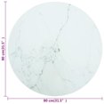 thumbnail image 3 of vidaXL Table Top White Ø80x1 cm Tempered Glass with Marble Design, 3 of 3