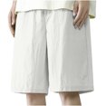 thumbnail image 4 of Diufon Men's Athletic Shorts Cotton Linen Drawstring Waisted Outdoor Sport Shorts Spring Summer Shorts with Pockets, 4 of 5