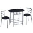 thumbnail image 1 of FullFurnique Ensemble de salle à Manger Rond Moderne 3 Pièces avec Table et 2 Chaises Pieds en Acier, Noir, 1 of 9