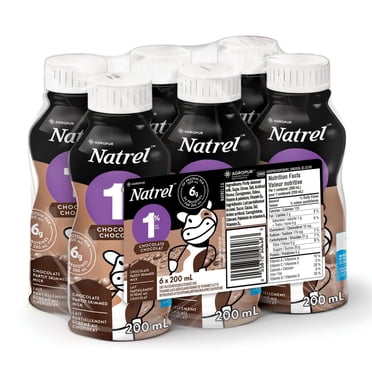 Natrel 1 % Lait au Chocolat Partiellement Écrémé 6x200ml