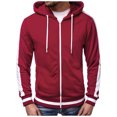 thumbnail image 1 of Ediodpoh Chandail à Capuchon d'Automne pour Homme avec Fermeture Éclair Capuchon Long Veste pour Homme Chandail pour Homme Rouge m, 1 of 7