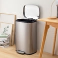 thumbnail image 2 of FDW Kitchen Step Trash Can with Lid, 13 Gallon (50L), Stainless Steel, Brushed Silver, 2 of 8