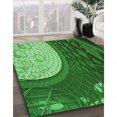 thumbnail image 3 of Ahgly Company Tapis d'Intérieur Lavable en Machine Carré Vert Émeraude Profond Transitionnel, 7 Pieds Carré, 3 of 7