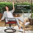 thumbnail image 4 of Outsunny Chaises Pivotantes de Patio avec Coussin, Fauteuil Berçant Pivotant d'Extérieur, Rouge, 4 of 10