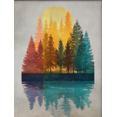 thumbnail image 1 of Sunset Forest Landscape Canvas Wall Art 15.75x11.81 Inches, 1 of 8