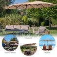thumbnail image 4 of Costway Parasol de Patio Double Face Jumeau de 15 Pi pour l'Extérieur, Style Marché, avec Manivelle et Base, Couleur Café, 4 of 10