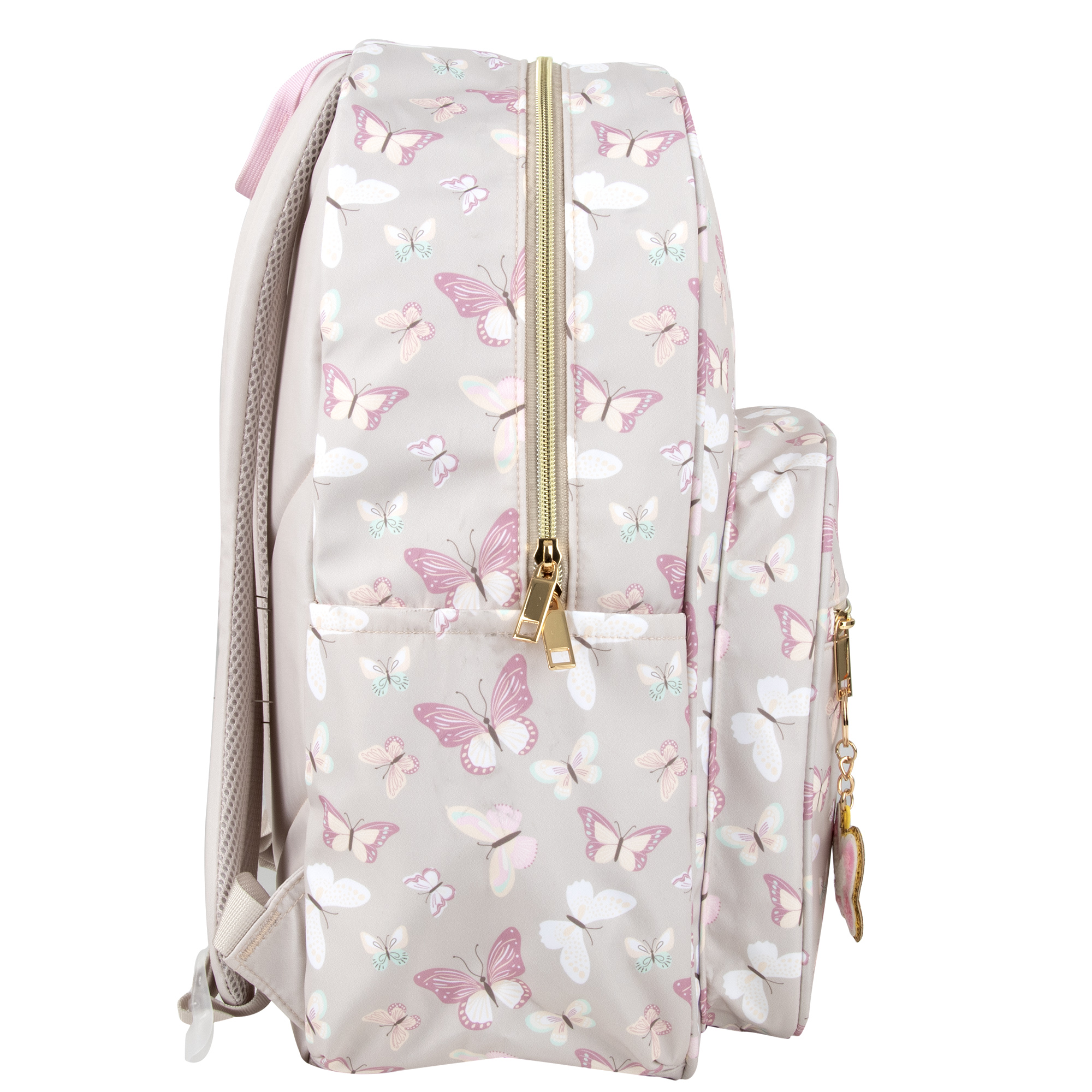 Sac à dos Madison & Dakota beige papillon, 17 pouces