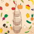 thumbnail image 2 of GUOOL 3-Tier Hanging Basket Kitchen Heavy Duty Wire Fruit Organizer with Metal Ceiling Copper, 2 of 9