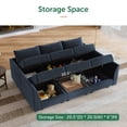 thumbnail image 3 of HONBAY Modular Sectional Sofa Bed Sleeper Couch with Storage, Inflatable, Velvet, Dark Blue, 3 of 8