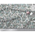 thumbnail image 2 of Soimoi Poly Georgette Fabric Leaves & Floral Block Printed Fabric 1 Yard 52 Inch Wide, 2 of 3